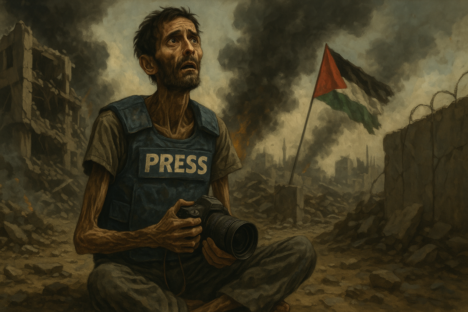 التنويري - موت الصحفيون في غزة جوعاً.. انهيار قواعد القانون الدولي