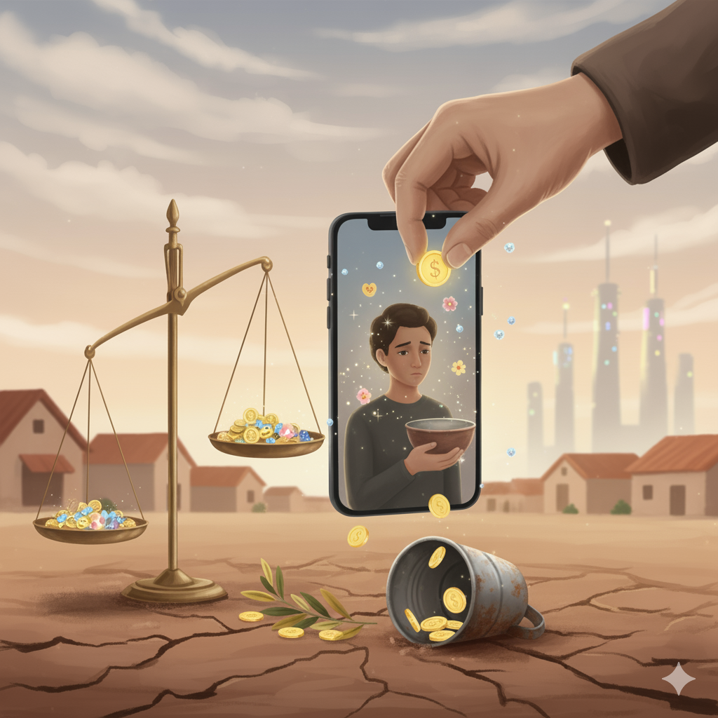 التسول الإلكتروني عبر لايفات "تيك توك": بين الابتزاز العاطفي وأزمة القيم