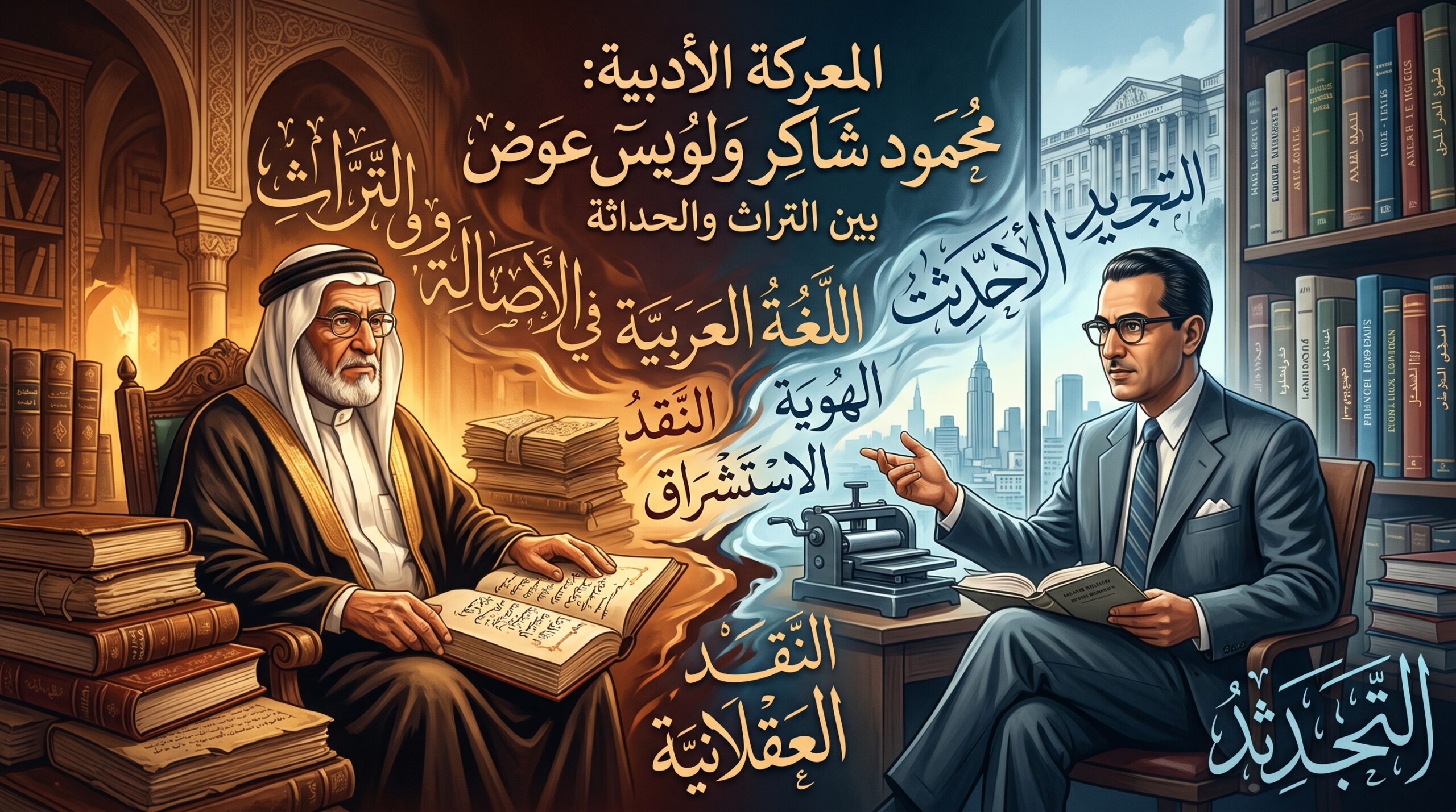 المعركة الأدبية بين محمود شاكر ولويس عوض